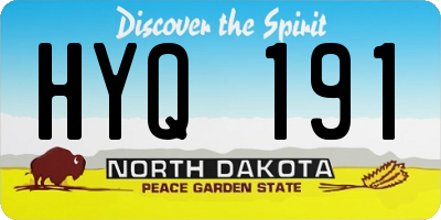 ND license plate HYQ191
