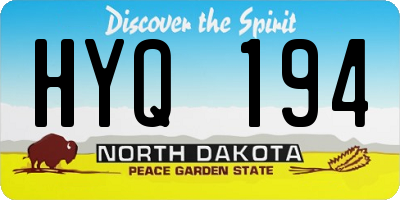 ND license plate HYQ194