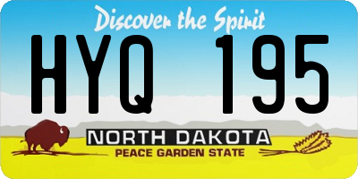 ND license plate HYQ195