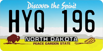 ND license plate HYQ196