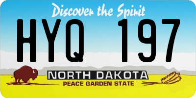 ND license plate HYQ197