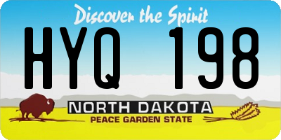 ND license plate HYQ198