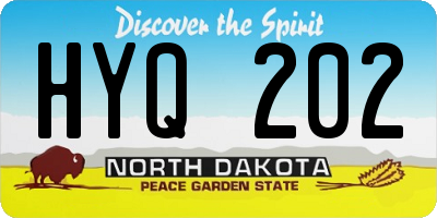 ND license plate HYQ202