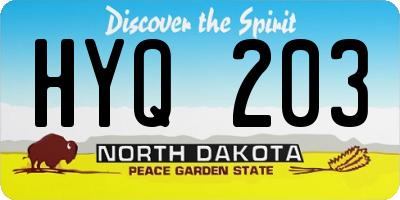 ND license plate HYQ203