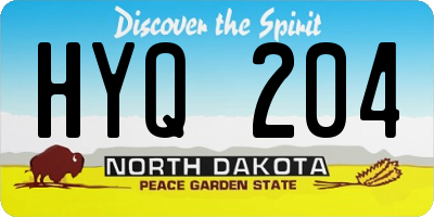 ND license plate HYQ204