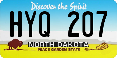 ND license plate HYQ207