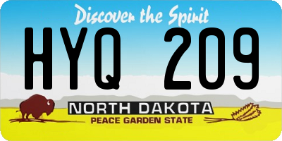 ND license plate HYQ209