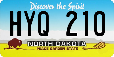 ND license plate HYQ210