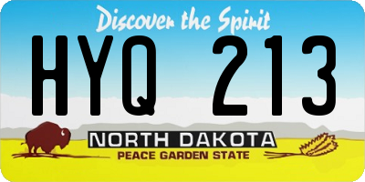 ND license plate HYQ213