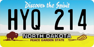 ND license plate HYQ214