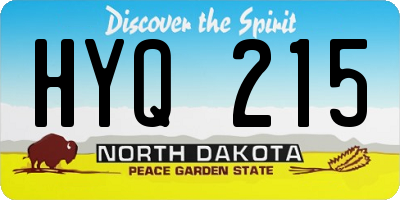 ND license plate HYQ215