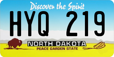 ND license plate HYQ219