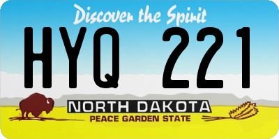 ND license plate HYQ221