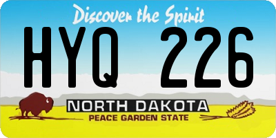 ND license plate HYQ226