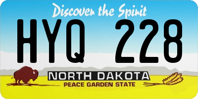 ND license plate HYQ228
