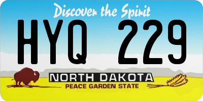 ND license plate HYQ229