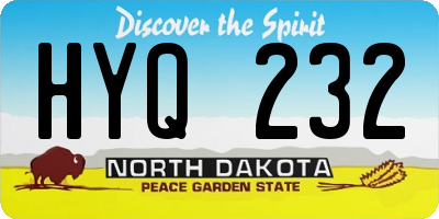 ND license plate HYQ232