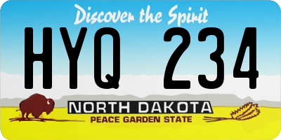ND license plate HYQ234