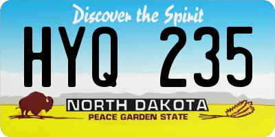 ND license plate HYQ235