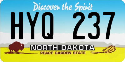 ND license plate HYQ237