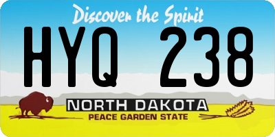 ND license plate HYQ238