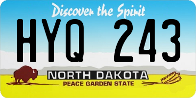 ND license plate HYQ243