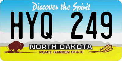 ND license plate HYQ249