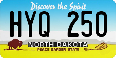 ND license plate HYQ250