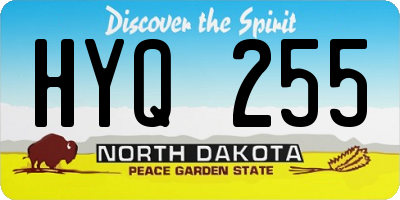 ND license plate HYQ255