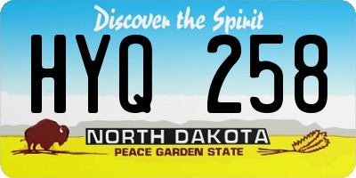 ND license plate HYQ258