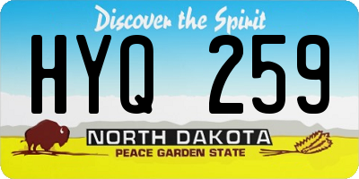 ND license plate HYQ259