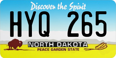 ND license plate HYQ265