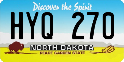 ND license plate HYQ270
