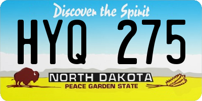 ND license plate HYQ275