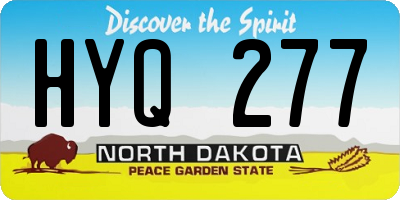ND license plate HYQ277