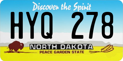 ND license plate HYQ278