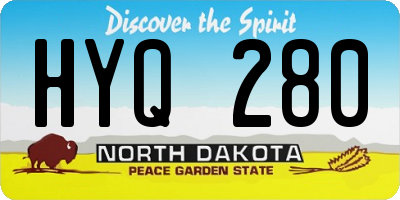 ND license plate HYQ280