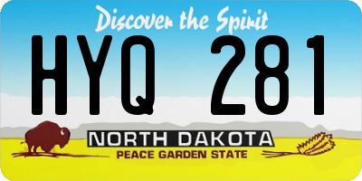 ND license plate HYQ281