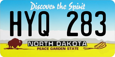 ND license plate HYQ283