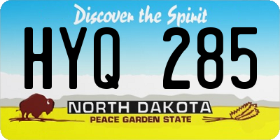 ND license plate HYQ285
