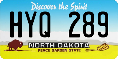ND license plate HYQ289