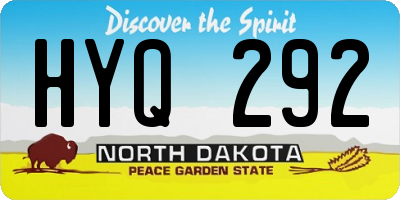 ND license plate HYQ292