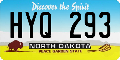 ND license plate HYQ293