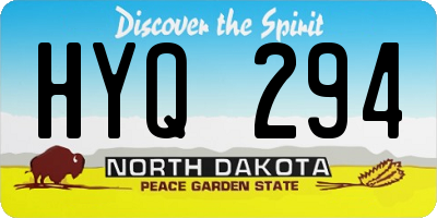 ND license plate HYQ294