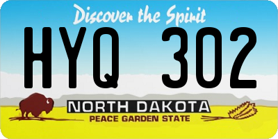 ND license plate HYQ302