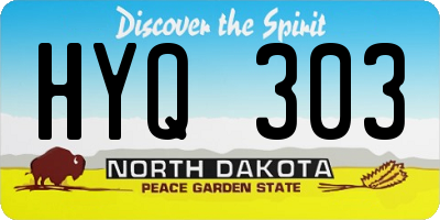 ND license plate HYQ303