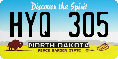ND license plate HYQ305