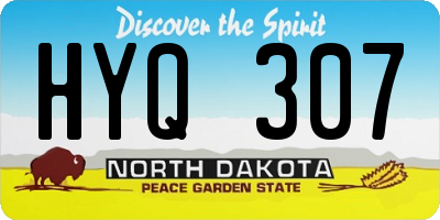 ND license plate HYQ307
