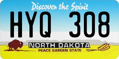 ND license plate HYQ308