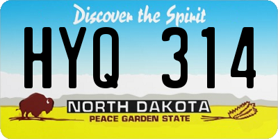 ND license plate HYQ314